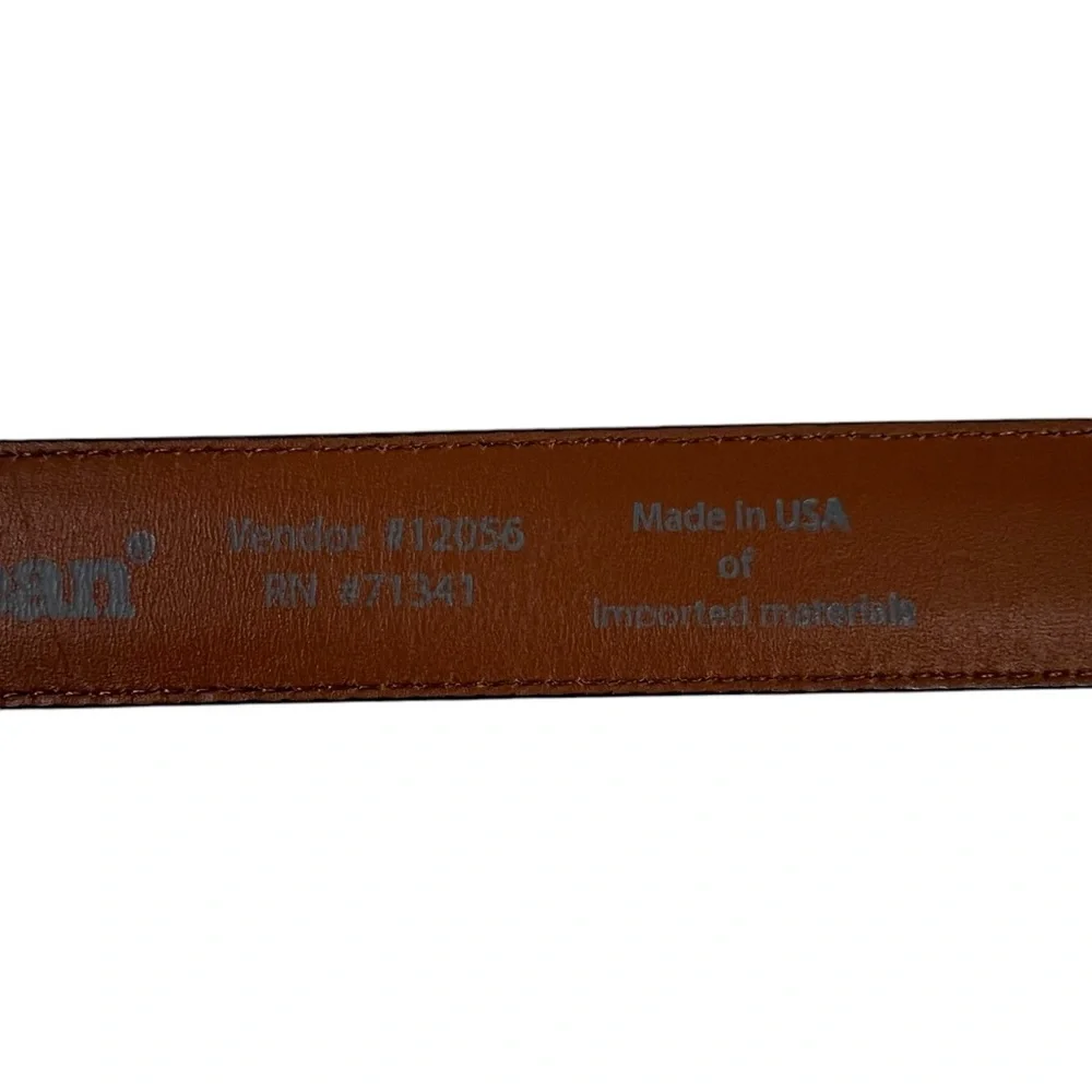 L.L. Bean Black Full Grain Leather Made In USA Belt Mens Size 38 Casual EUC - Picture 9 of 12
